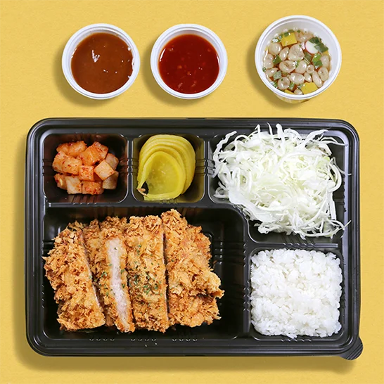 맹호 수제등심 돈까스 반상 구성